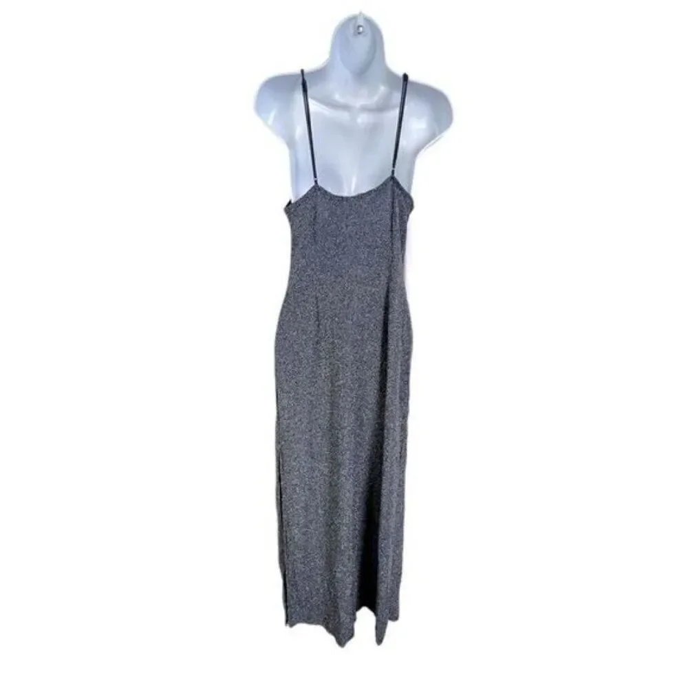 FREE PEOPLE WOMENS DRESS MAXI BLUE WITH SILVER GLITTER SIZE S P